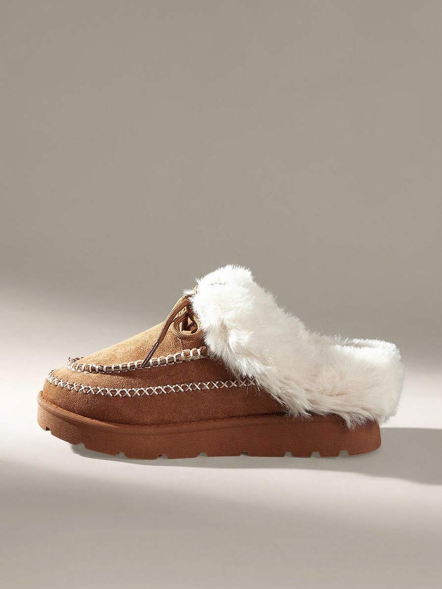 CUCCOO EASI Women's Thick Sole Warm Round Toe Low-Top Snow Boots, Autumn/Winter
