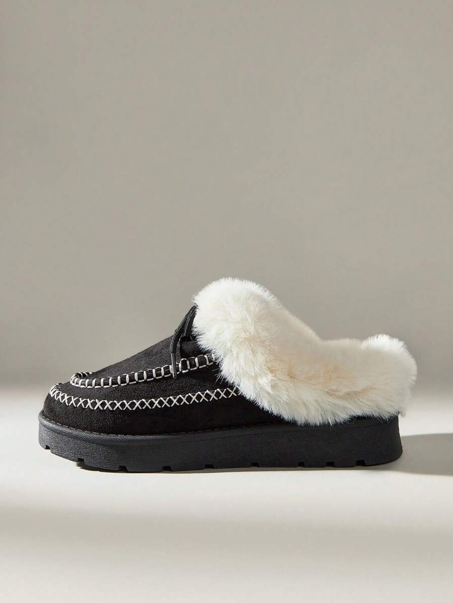 CUCCOO EASI Women's Thick Sole Warm Round Toe Low-Top Snow Boots, Autumn/Winter
