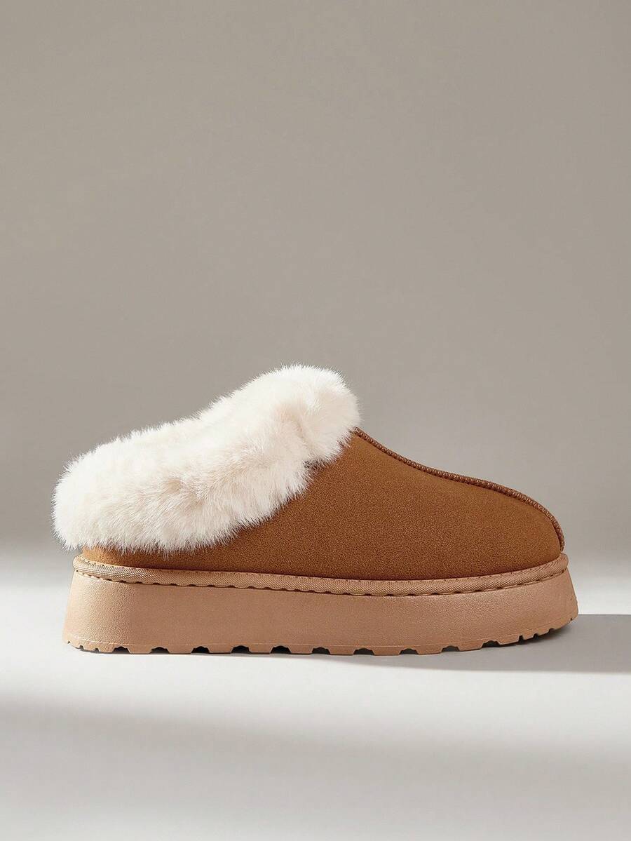 CUCCOO EASI Women's Thick Sole Warm Round Toe Low-Top Snow Boots, Autumn/Winter