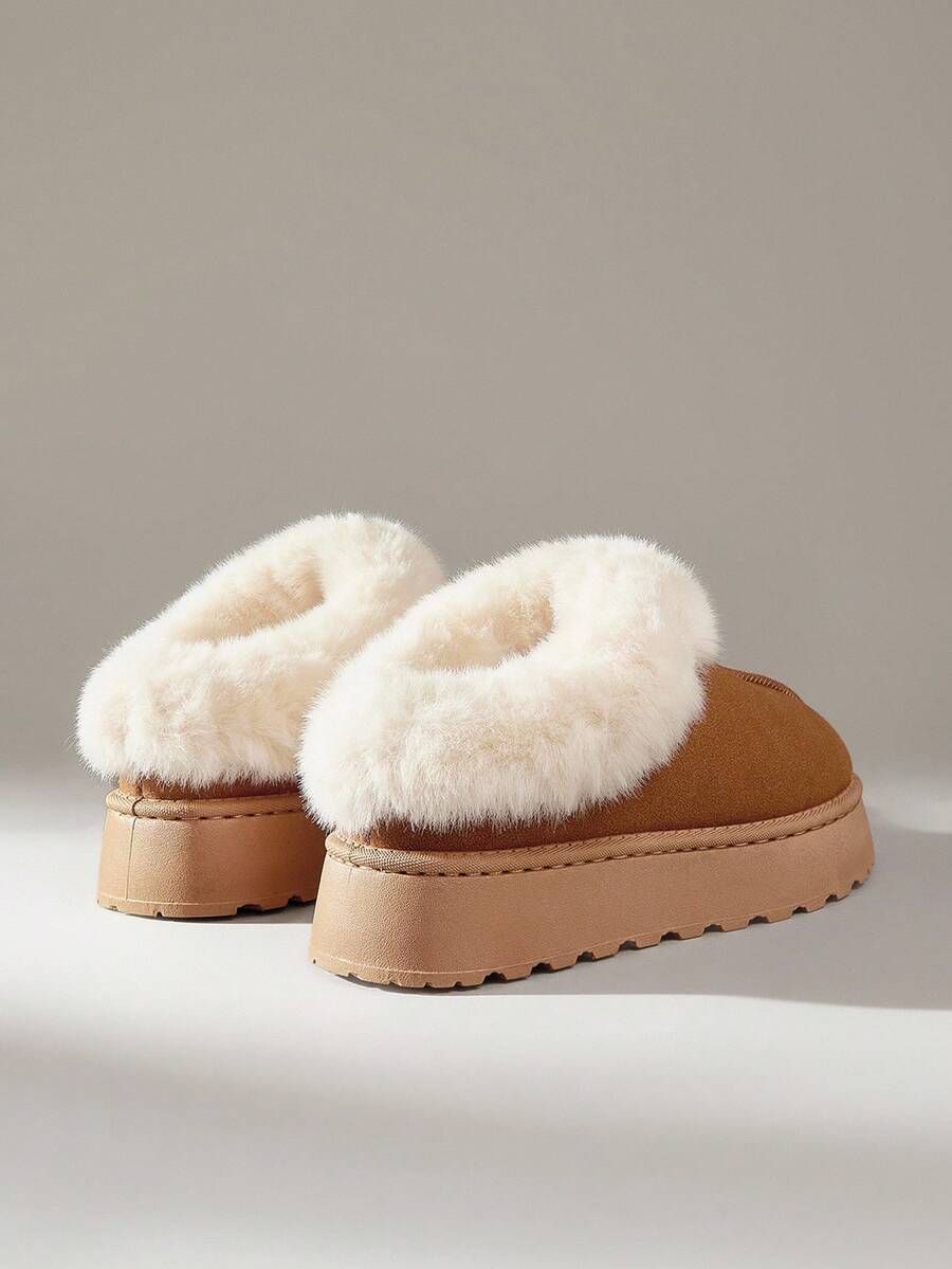 CUCCOO EASI Women's Thick Sole Warm Round Toe Low-Top Snow Boots, Autumn/Winter