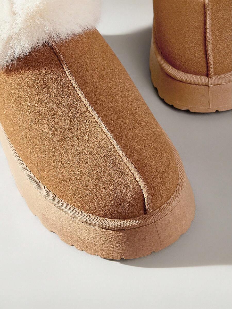 CUCCOO EASI Women's Thick Sole Warm Round Toe Low-Top Snow Boots, Autumn/Winter