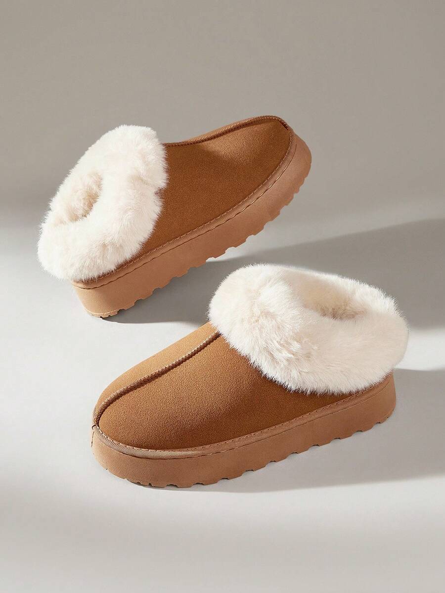 CUCCOO EASI Women's Thick Sole Warm Round Toe Low-Top Snow Boots, Autumn/Winter