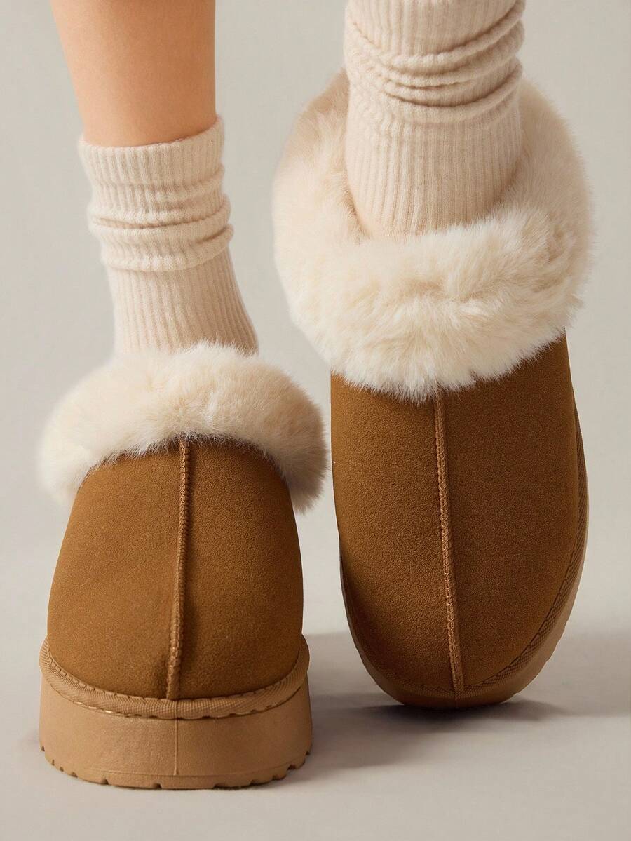 CUCCOO EASI Women's Thick Sole Warm Round Toe Low-Top Snow Boots, Autumn/Winter