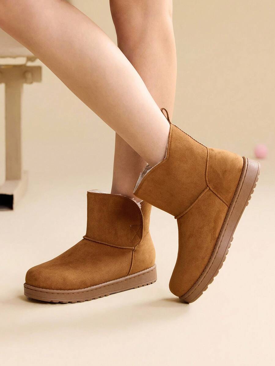 CUCCOO EASI Women's Thick Sole Warm Round Toe Low-Top Snow Boots, Autumn/Winter
