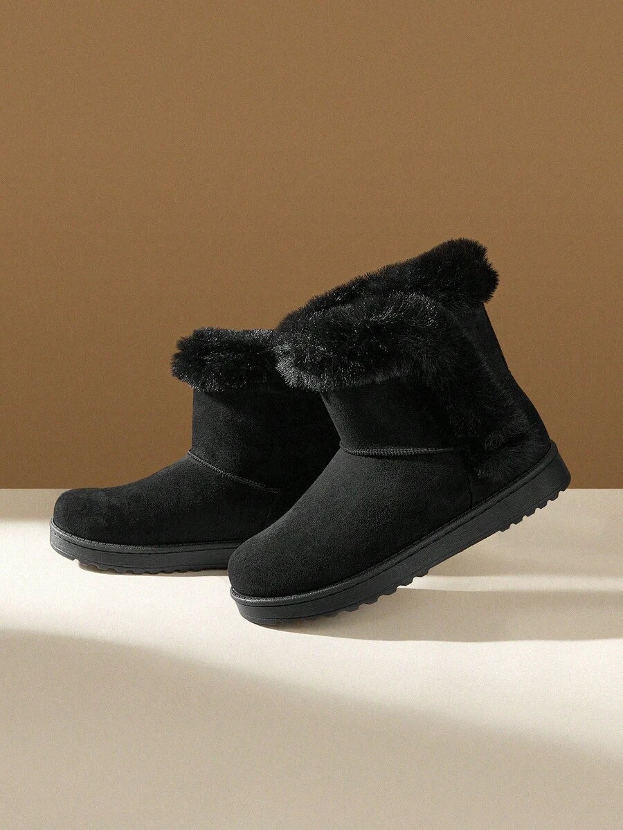 CUCCOO EASI Women's Thick Sole Warm Round Toe Low-Top Snow Boots, Autumn/Winter