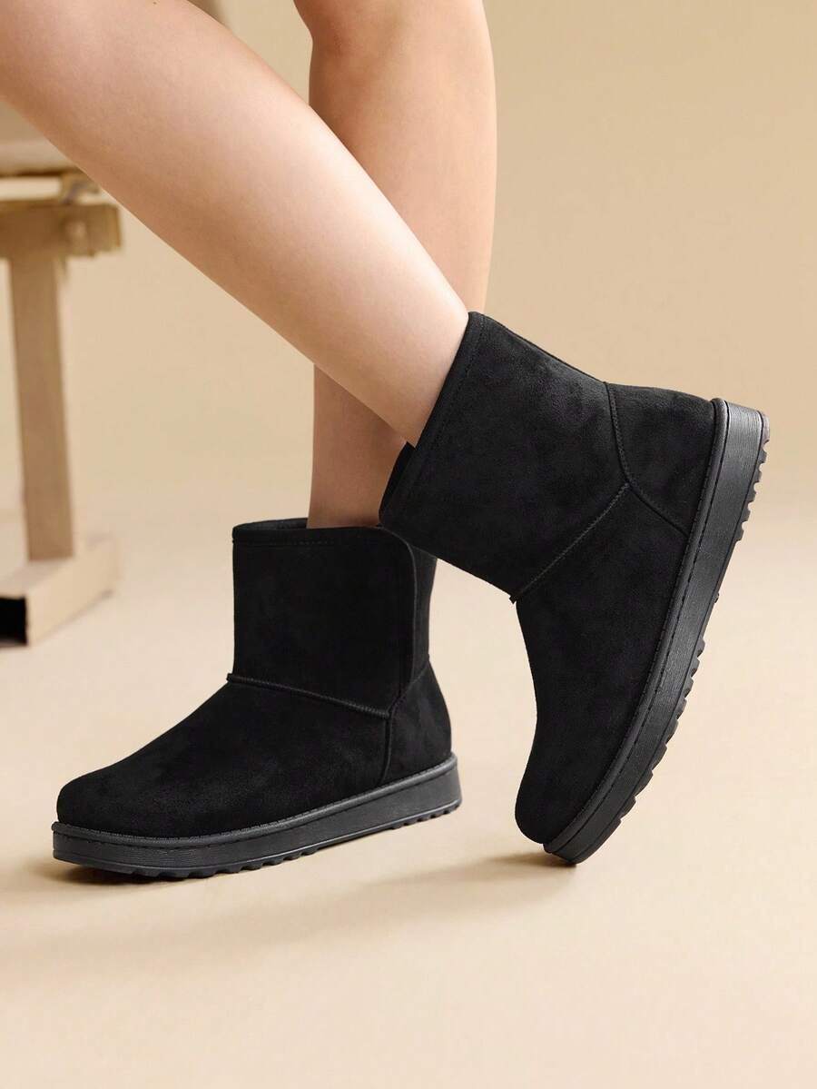 CUCCOO EASI Women's Thick Sole Warm Round Toe Low-Top Snow Boots, Autumn/Winter