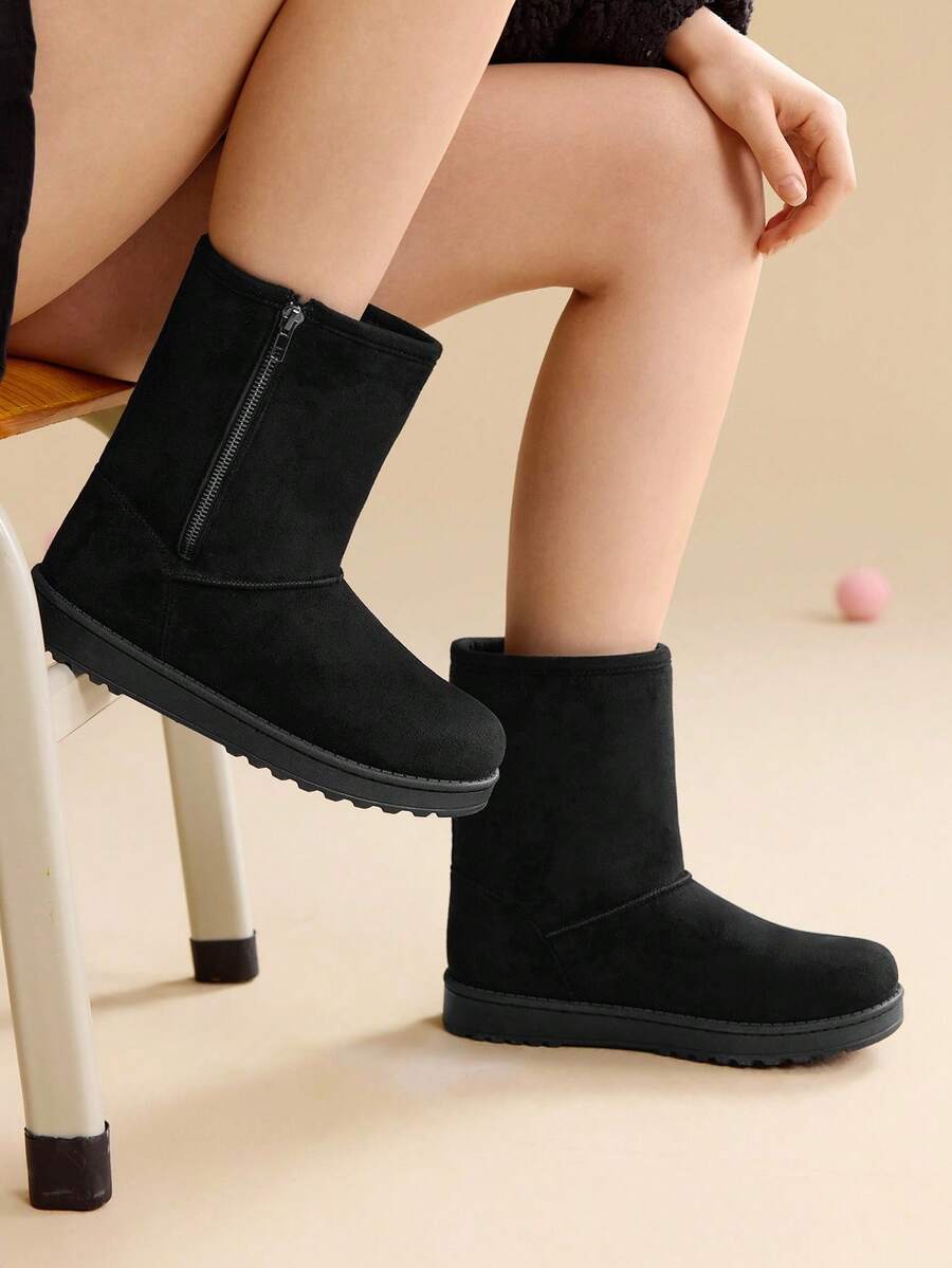 CUCCOO EASI Women's Thick Sole Warm Round Toe Low-Top Snow Boots, Autumn/Winter