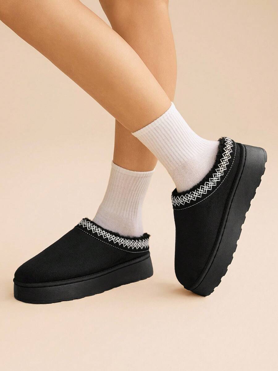 CUCCOO EASI Women's Thick Sole Warm Round Toe Low-Top Snow Boots, Autumn/Winter