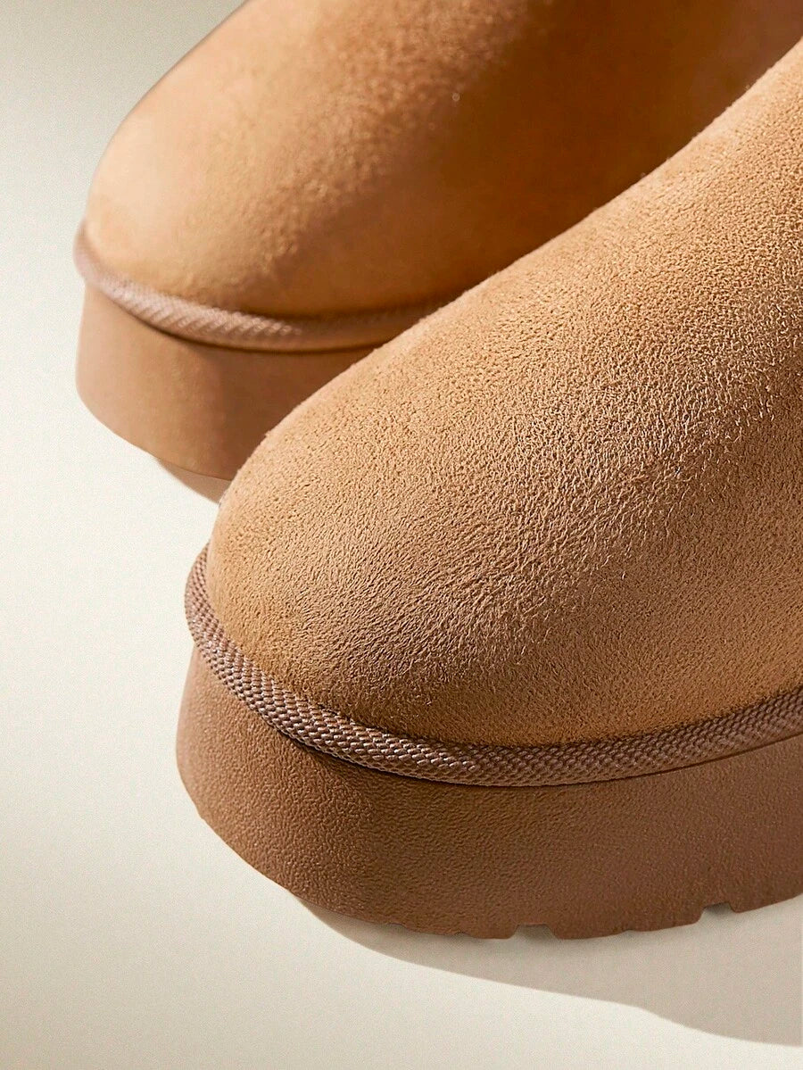 CUCCOO EASI Women's Thick Sole Warm Round Toe Low-Top Snow Boots, Autumn/Winter