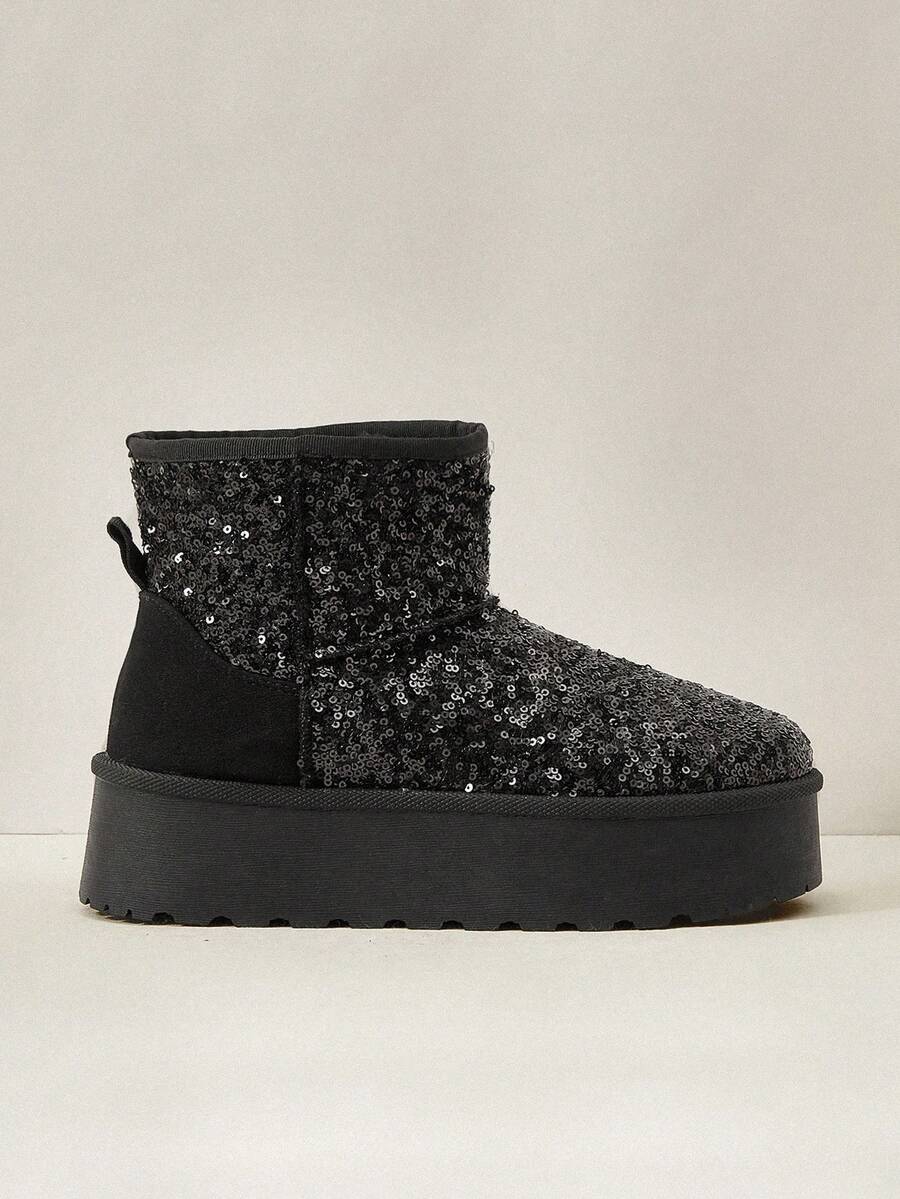 CUCCOO EASI Women's Thick Sole Warm Round Toe Low-Top Snow Boots, Autumn/Winter
