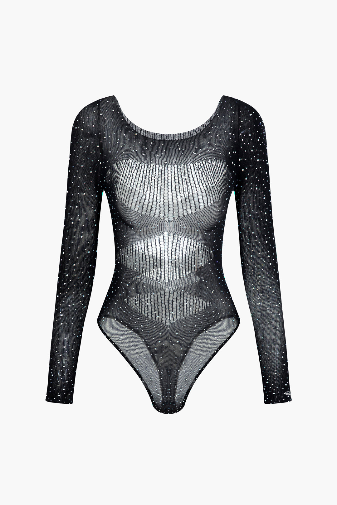 Mesh Sheer Cut Out Long Sleeve Bodysuit