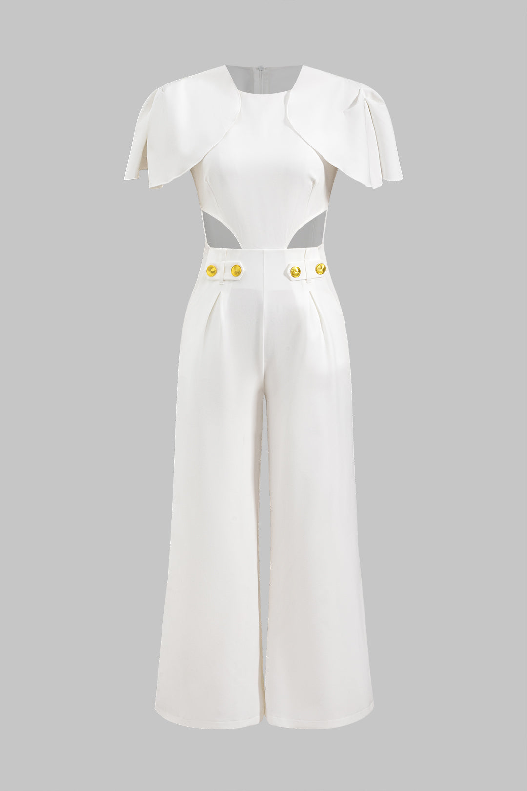 Metallic Ruffle Sleeveless Jumpsuit