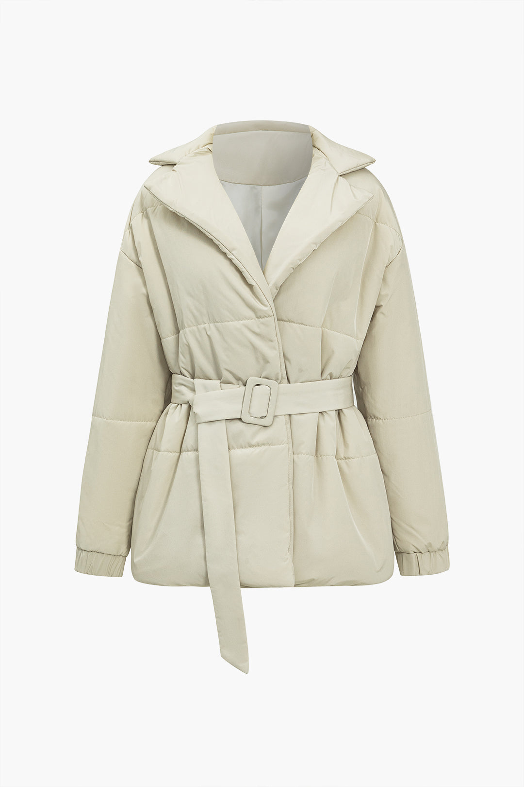 Lapel Belted Puffer