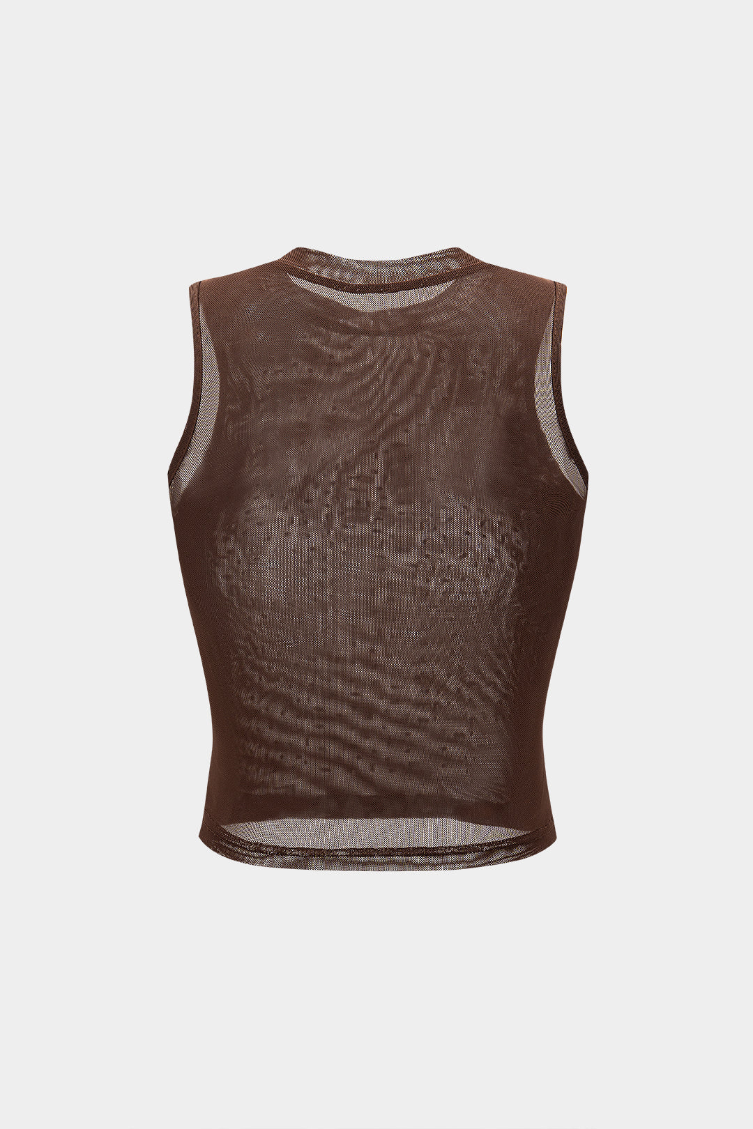 Mesh Rhinestone Sleeveless Tank Top