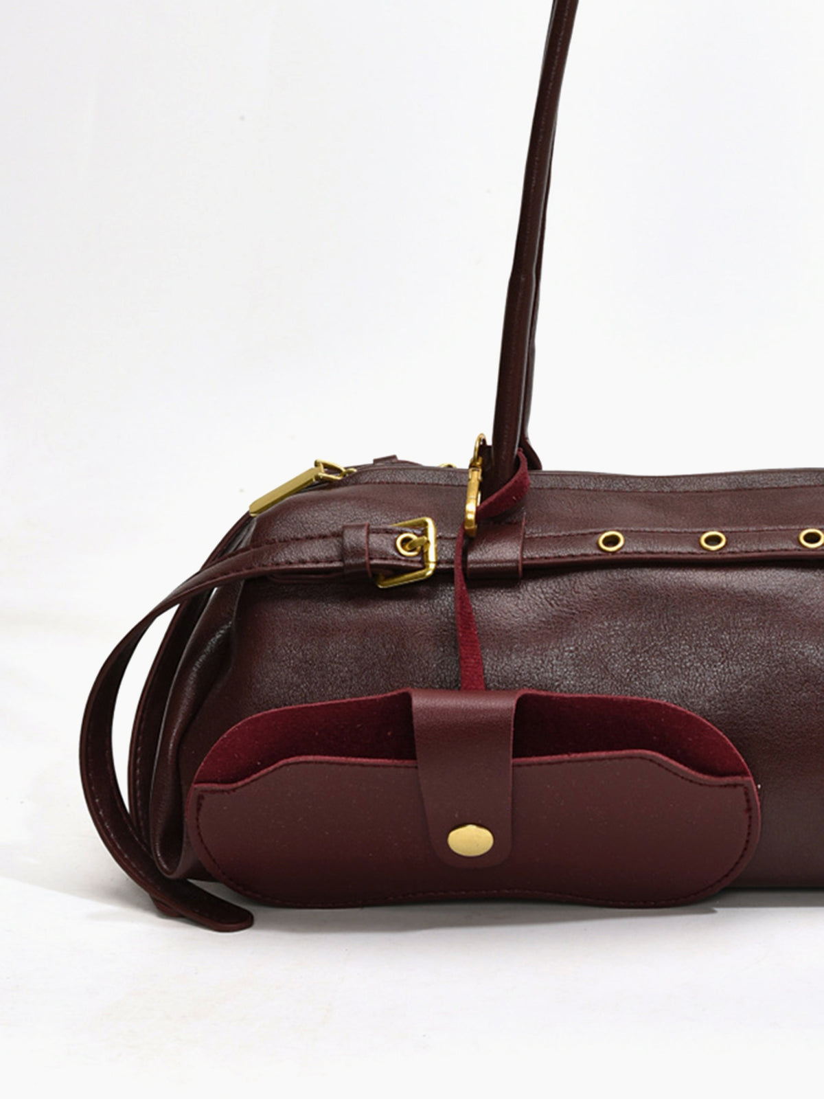 Mocha Grommet Shoulder Bag