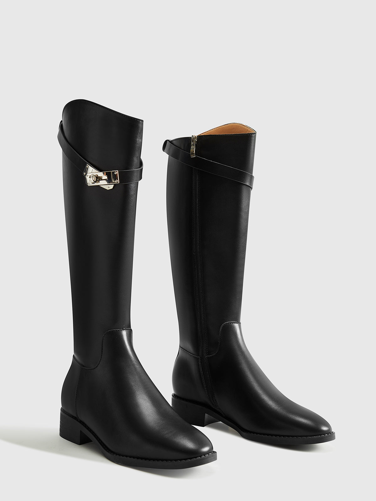Straped Knee-High Knight Boots