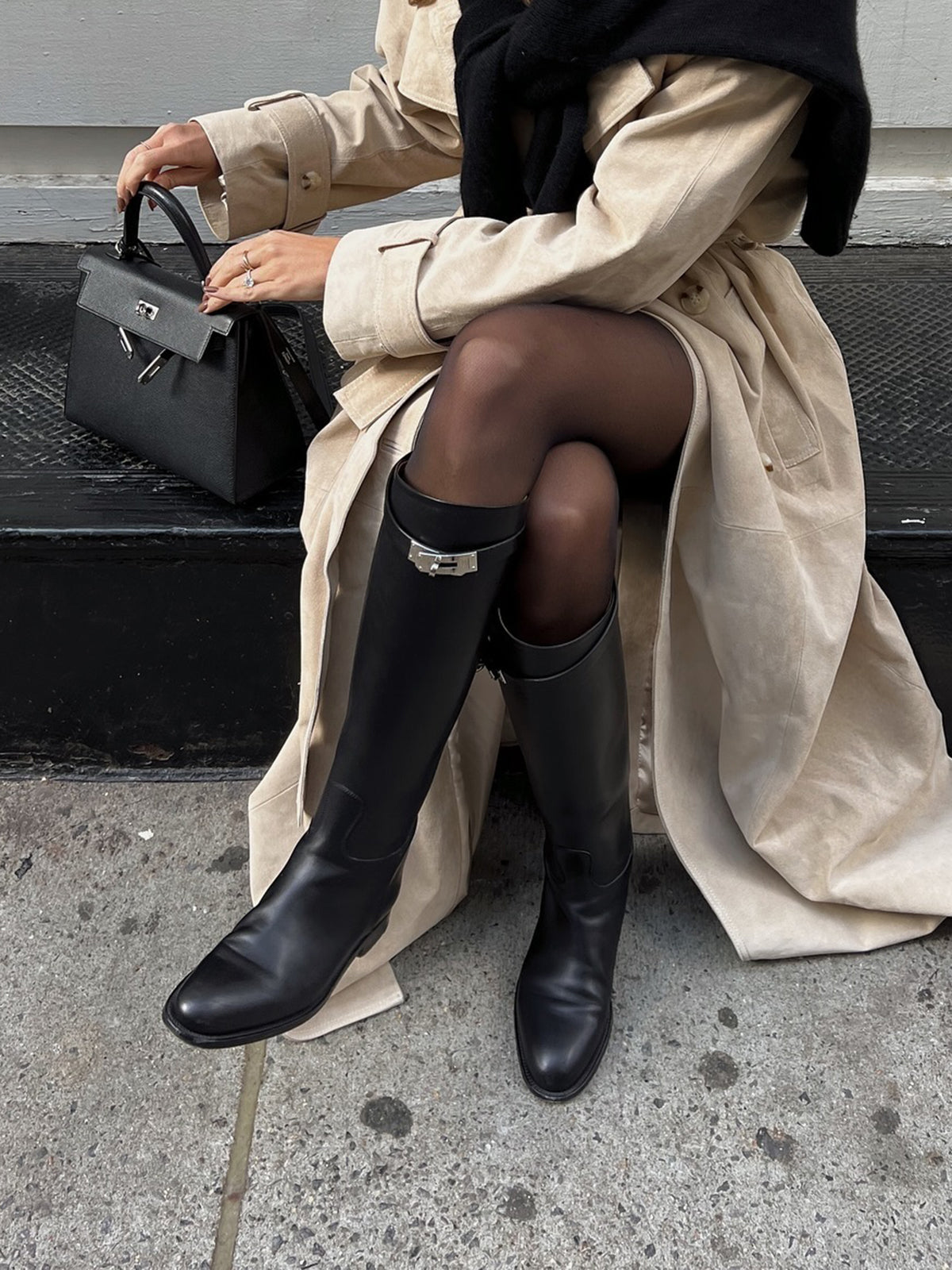 Straped Knee-High Knight Boots
