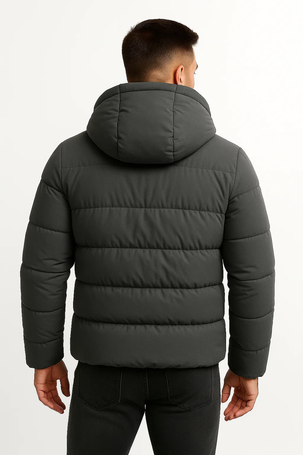 Men's Insulated Puffer Jacket Cotton Blend with Hood