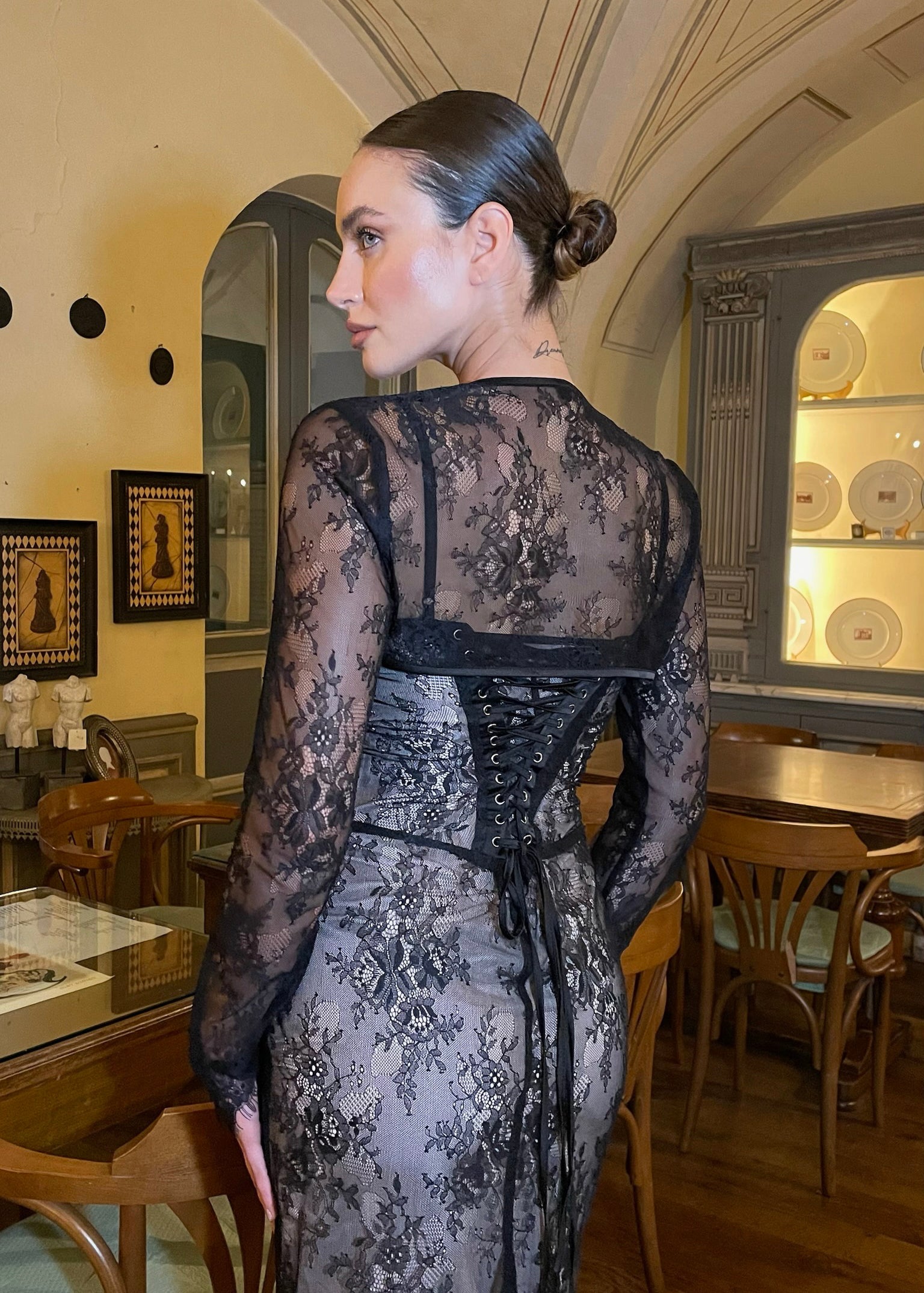 AUREA long lace dress with