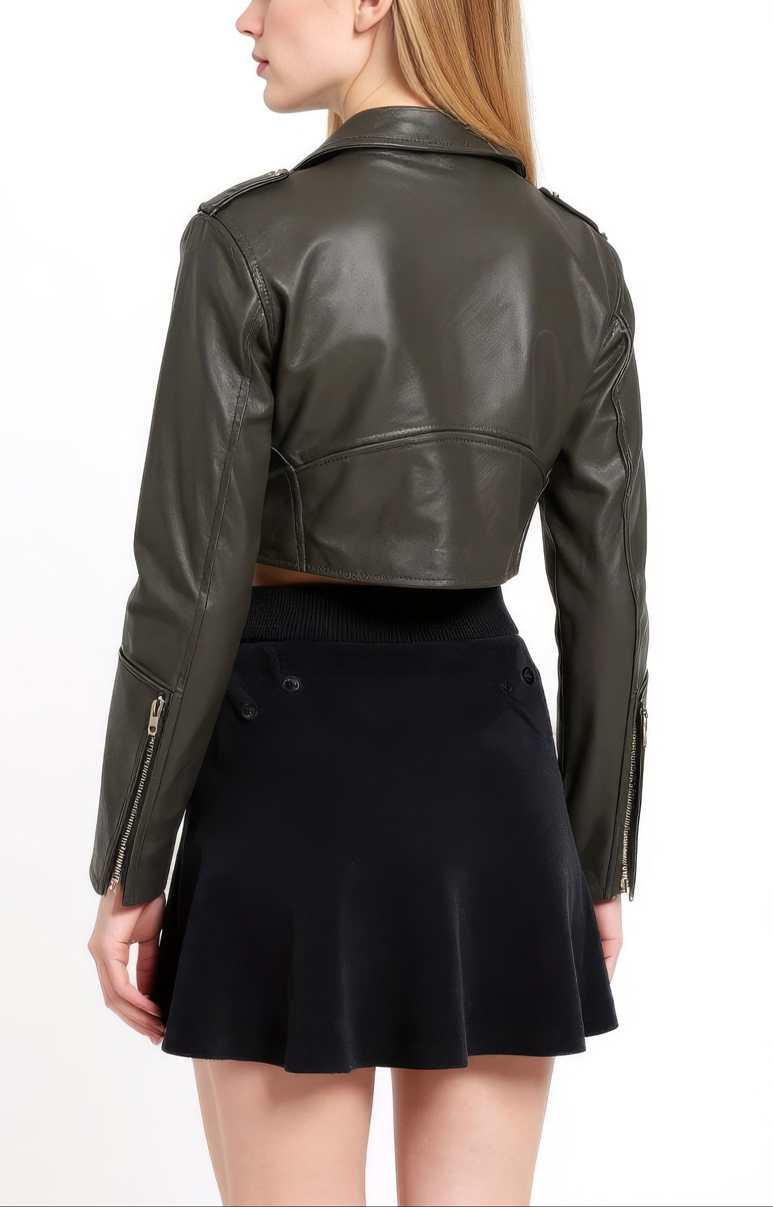 Faux Leather Zipper Retro Jacket