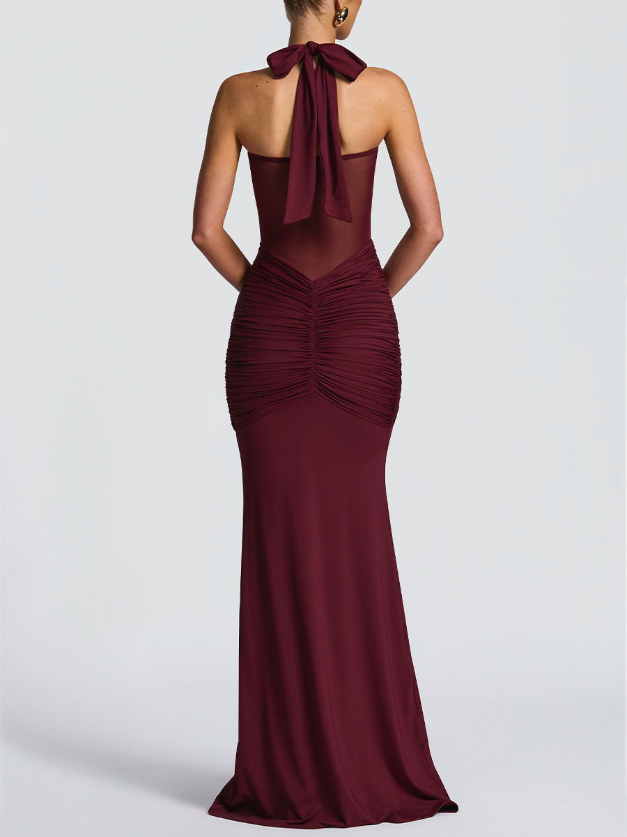 Chic mesh patchwork slim dress