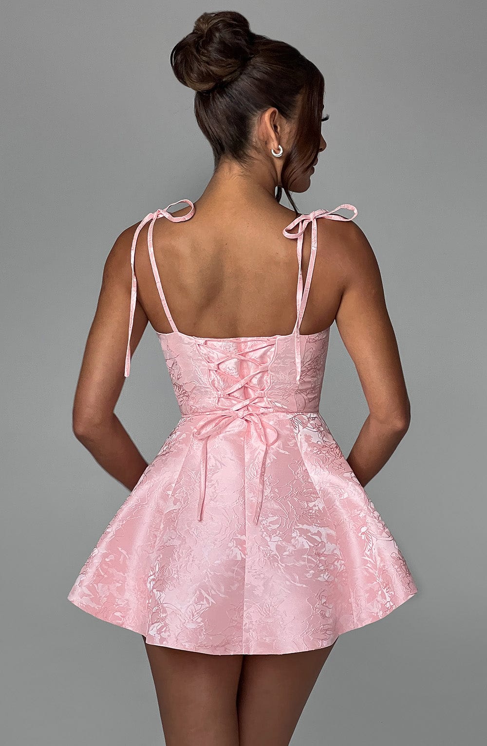 Satin Tie-Strap Floral Playsuit Dress