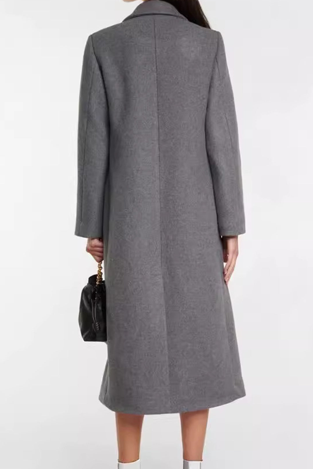 Lapel Button Long Coat