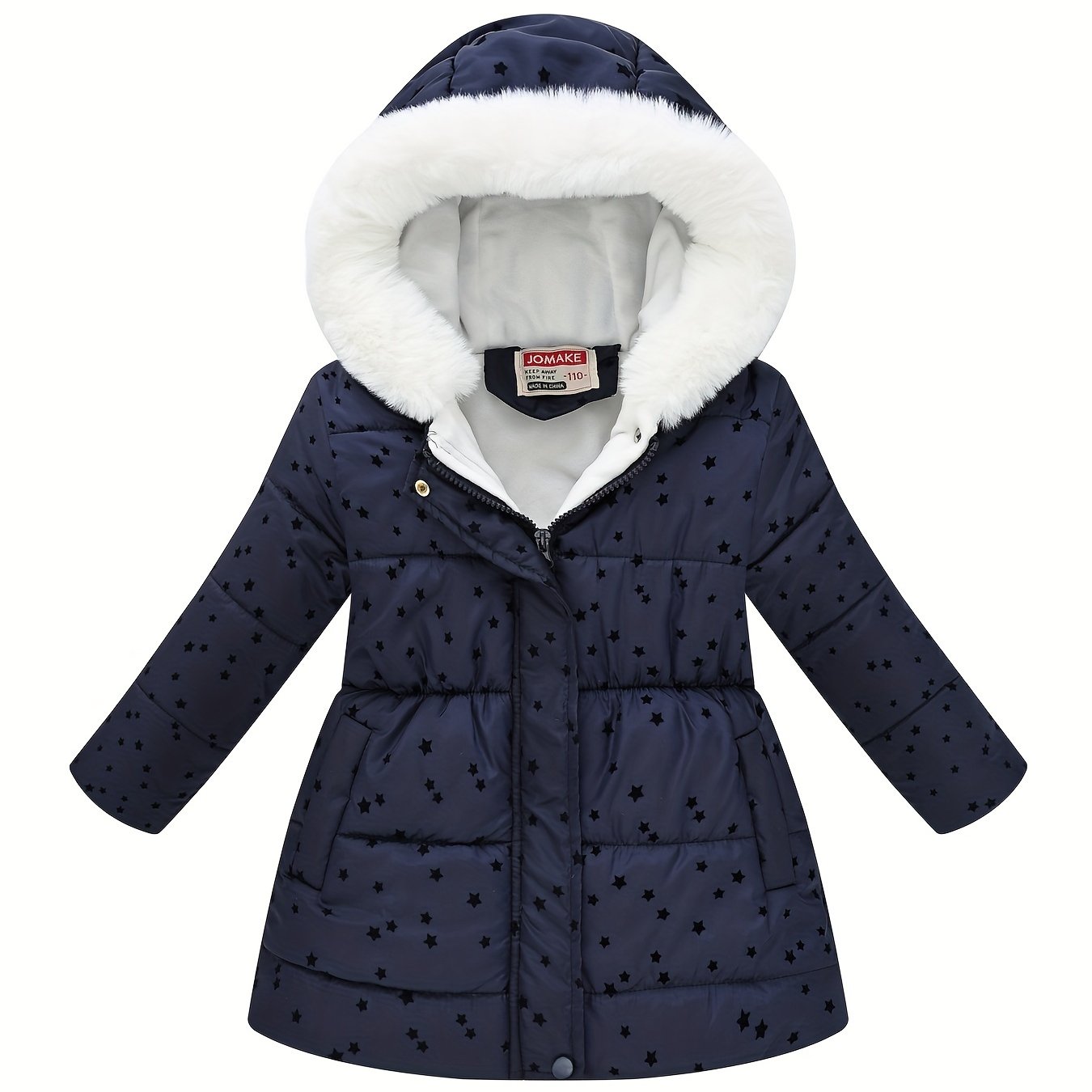 The new children's coat for autumn and winter features fashionable prints for girls. It is a long, waist-cinching, heart-shaped flocked fabric coat for children, full of childlike fun and still fashionable! The touch is delicate and Light Beige-friendly,