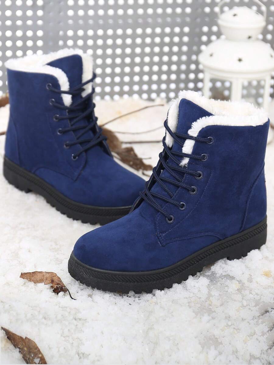 Women's Lightweight Snow Boots, Size 35-44, Short Boots, Warm & Anti-Slip Round Toe, Plus Size, Lightweight, High-Top, Flat Heel, Casual Mid-Aged Boots