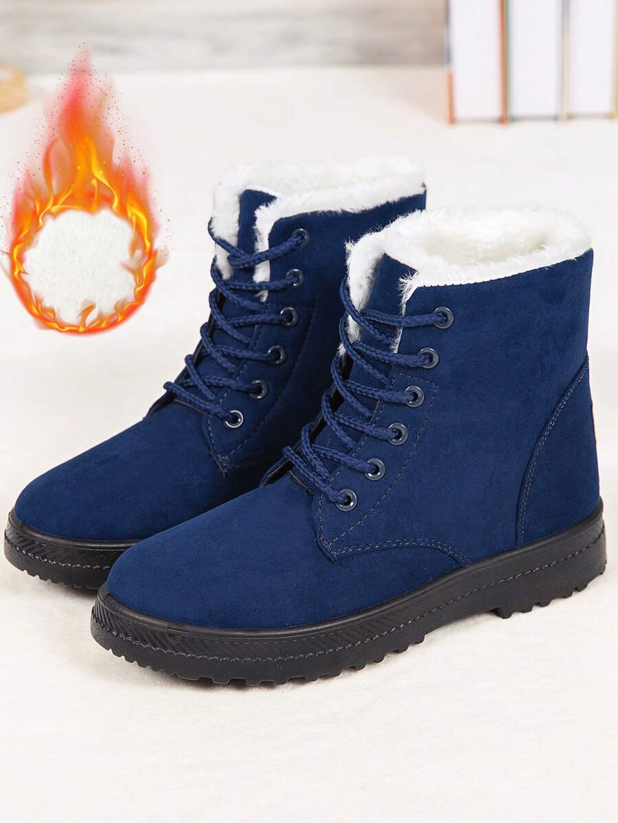 Women's Lightweight Snow Boots, Size 35-44, Short Boots, Warm & Anti-Slip Round Toe, Plus Size, Lightweight, High-Top, Flat Heel, Casual Mid-Aged Boots