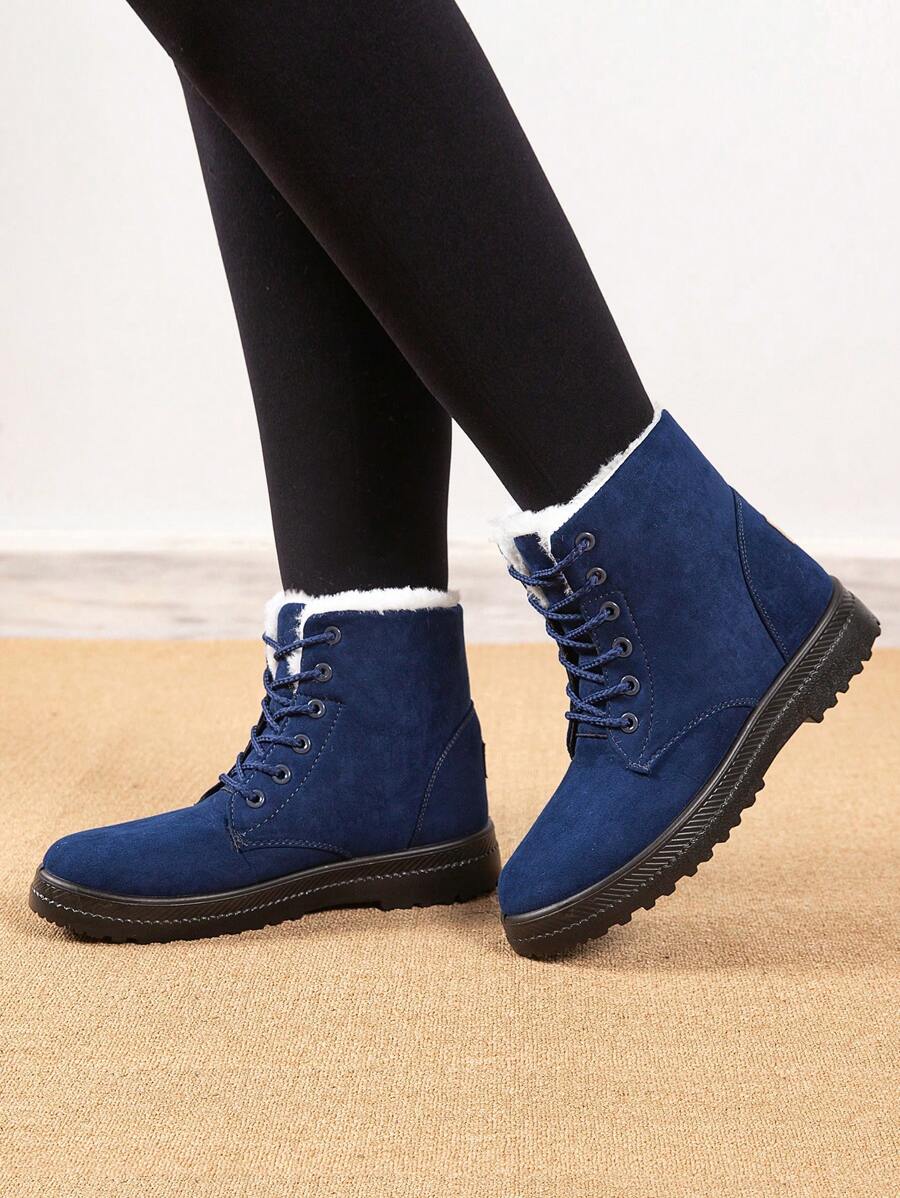 Women's Lightweight Snow Boots, Size 35-44, Short Boots, Warm & Anti-Slip Round Toe, Plus Size, Lightweight, High-Top, Flat Heel, Casual Mid-Aged Boots