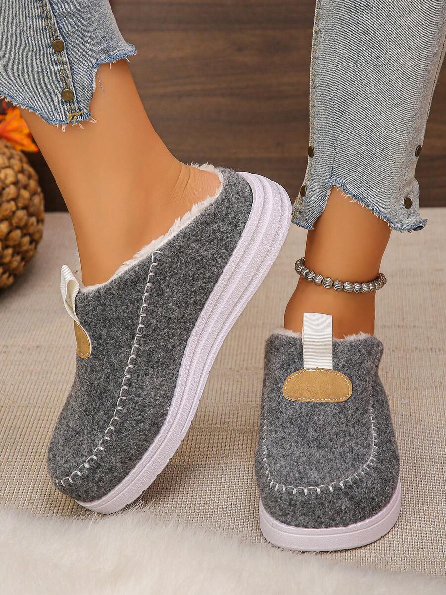Women's Comfortable Plush Slip-On Flat Short Boots, Winter,Fur Boots