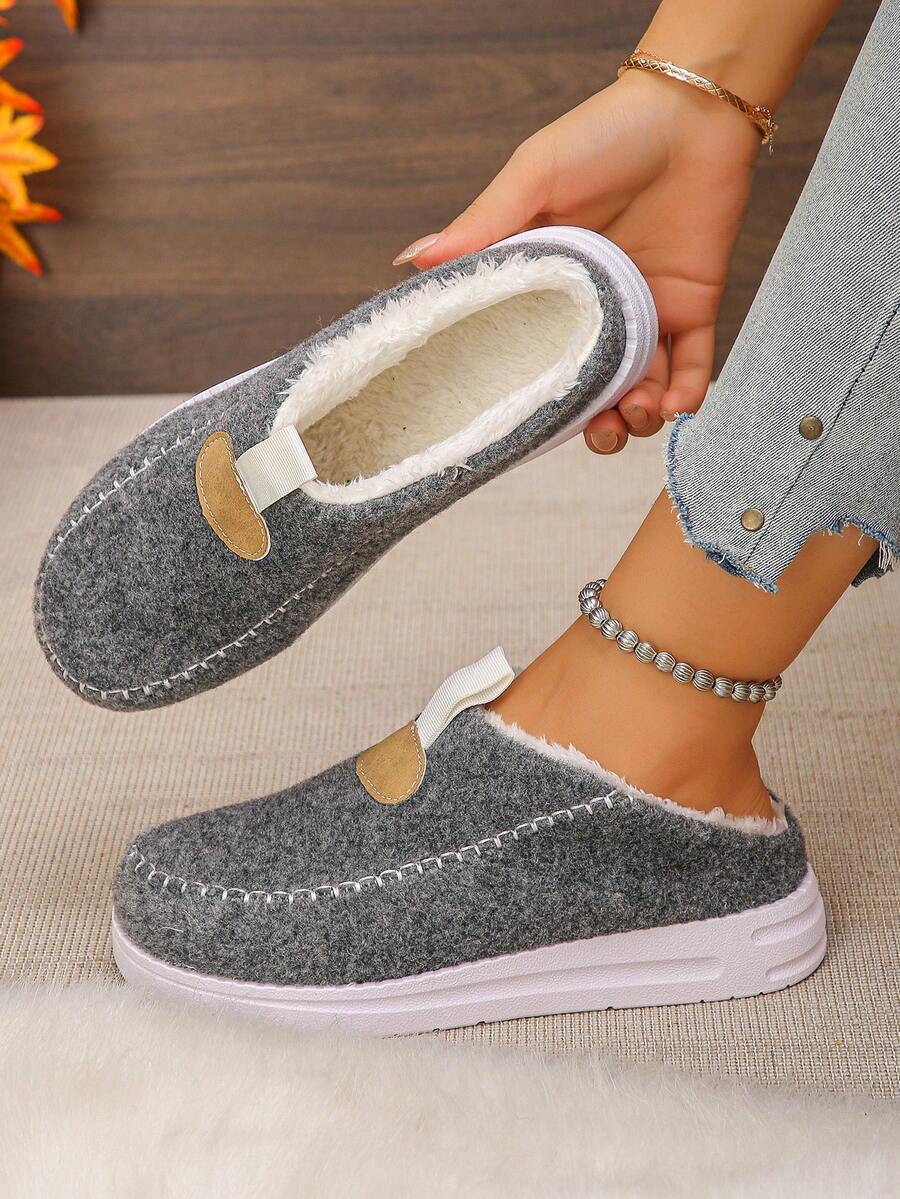 Women's Comfortable Plush Slip-On Flat Short Boots, Winter,Fur Boots