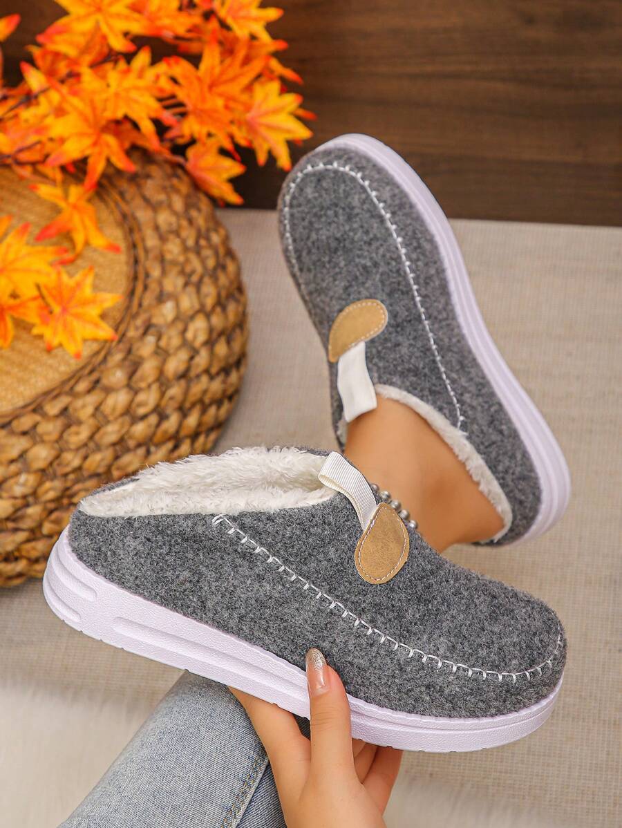 Women's Comfortable Plush Slip-On Flat Short Boots, Winter,Fur Boots