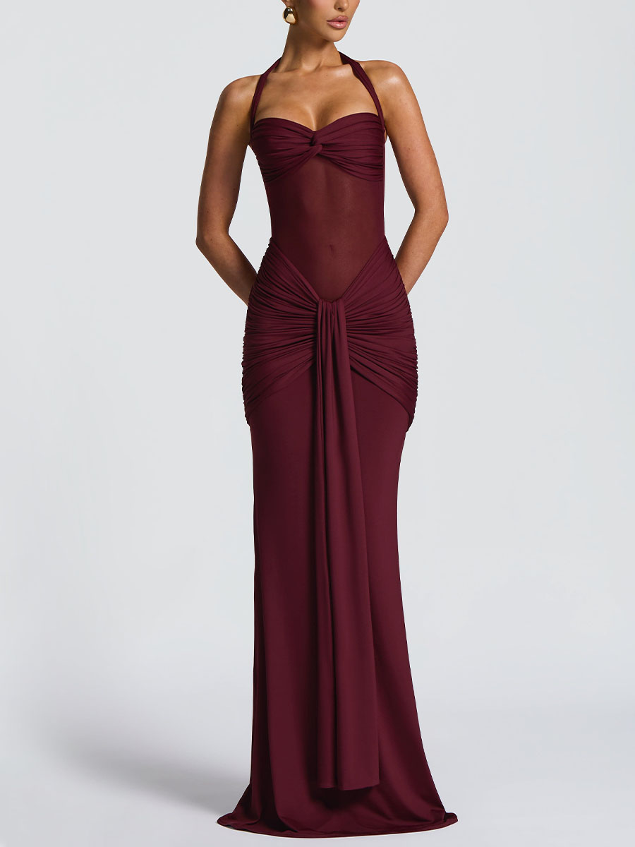Chic mesh patchwork slim dress