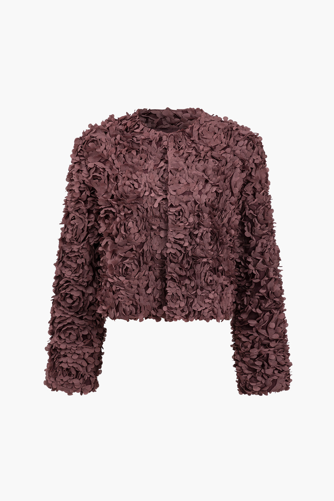 Solid Appliques Textured Jacket