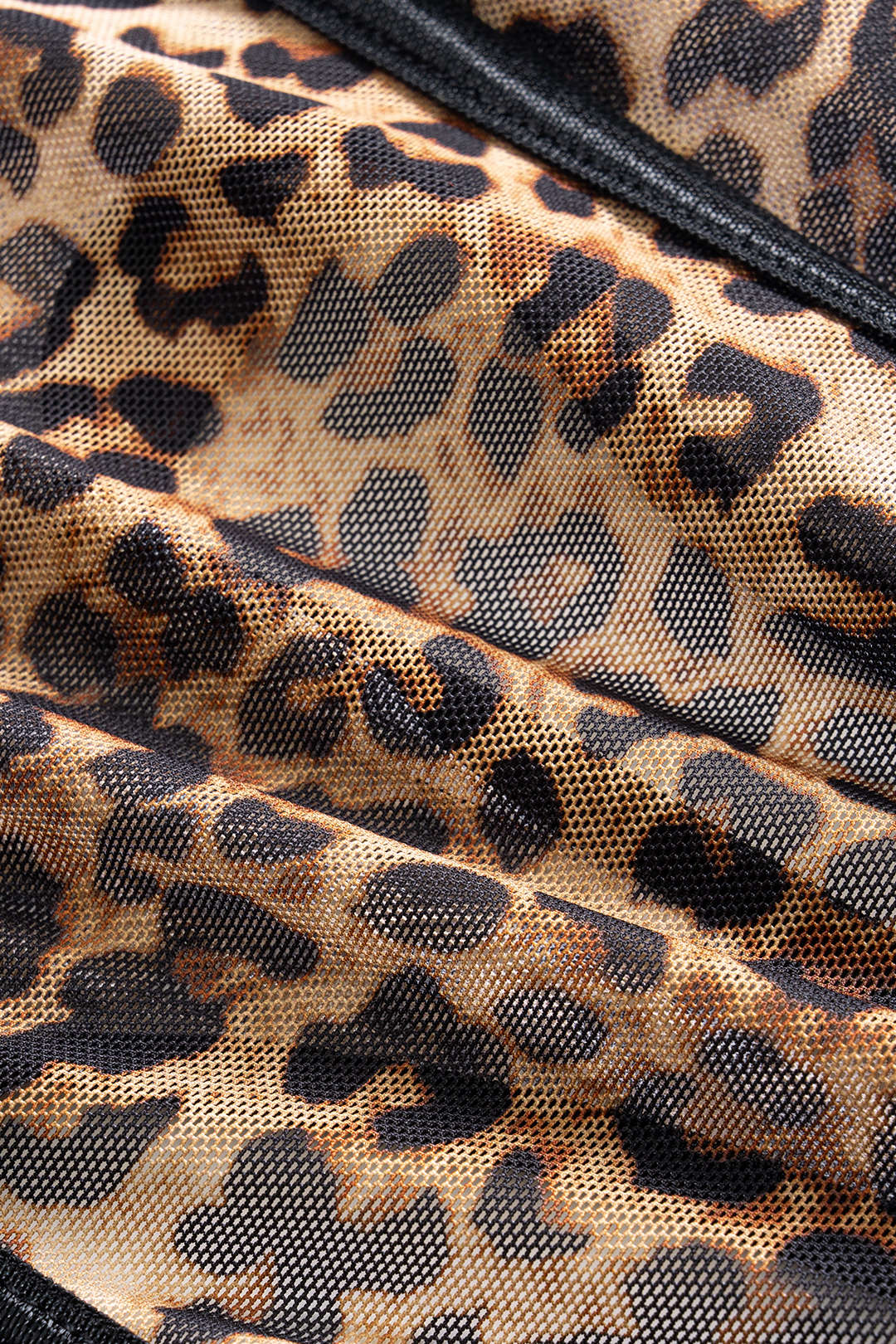 Leopard Print Mesh Bustier Sleeveless Bodysuit