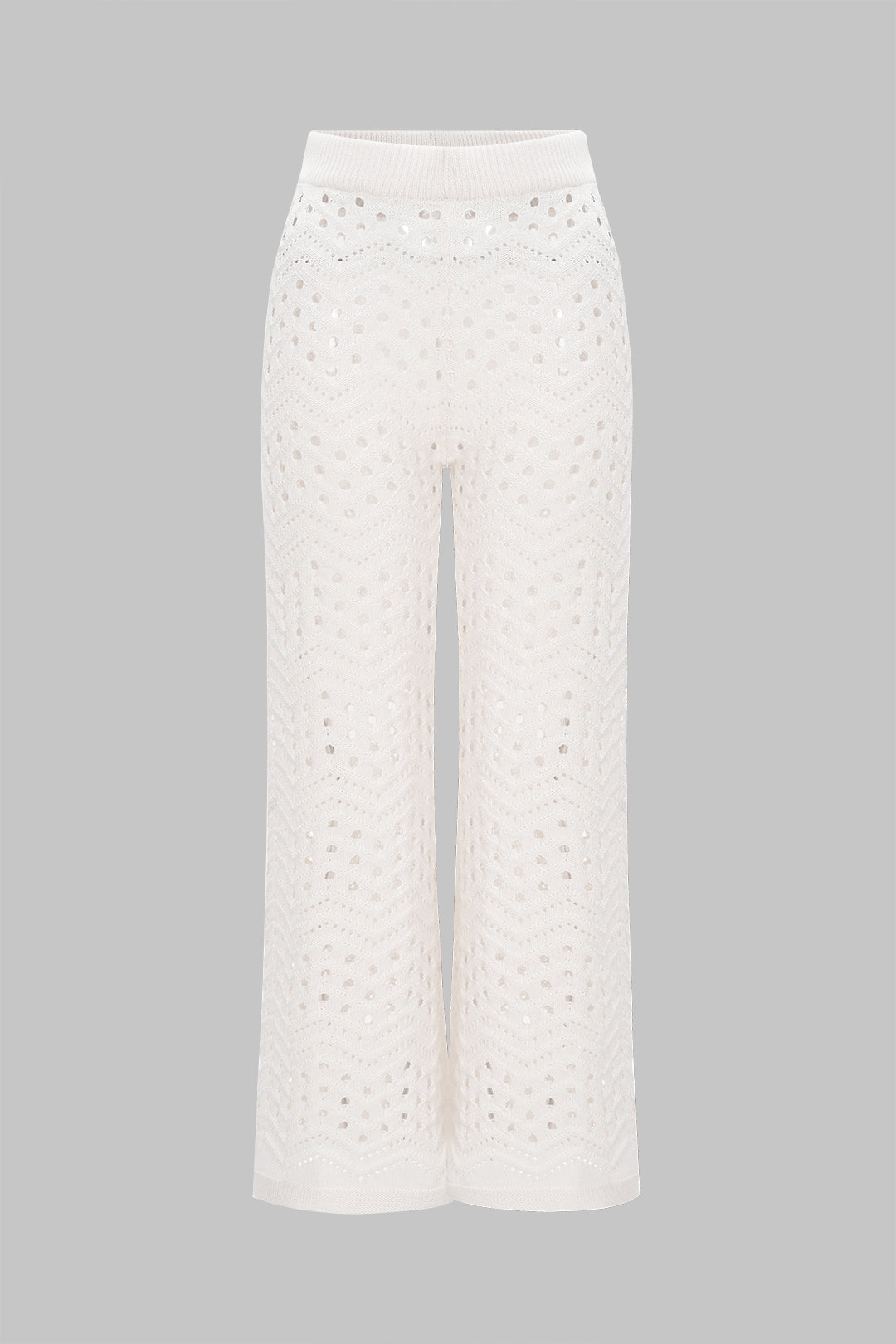 Knit Hollow Out Top And Trousers Set