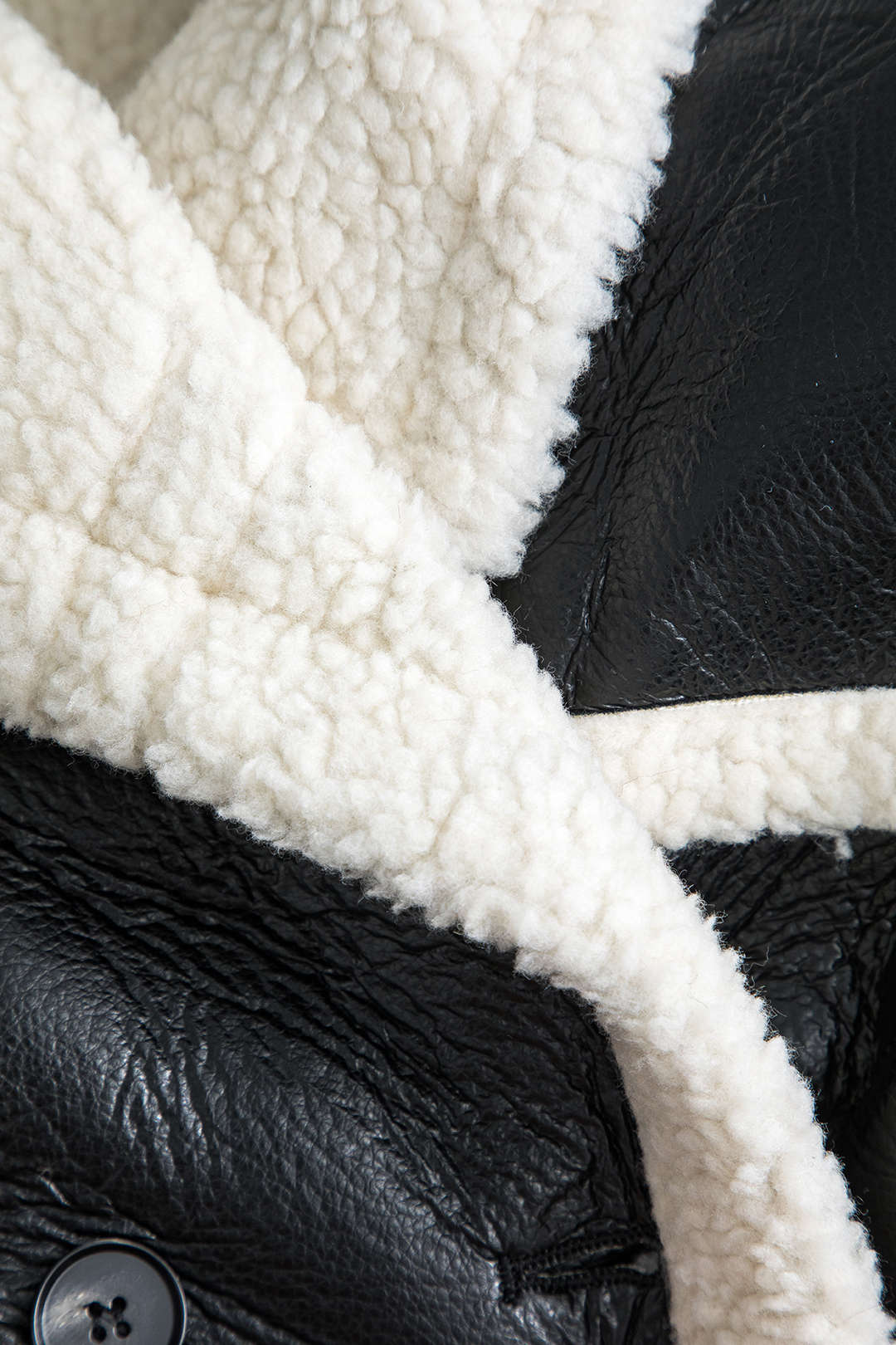 Faux Leather Long Sleeve Collar Jacket