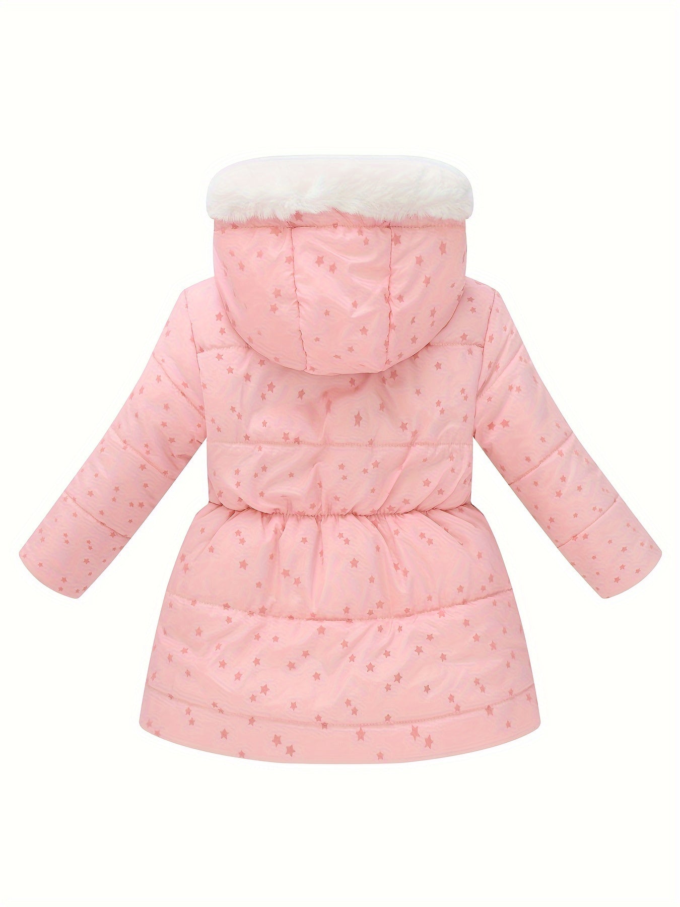 The new children's coat for autumn and winter features fashionable prints for girls. It is a long, waist-cinching, heart-shaped flocked fabric coat for children, full of childlike fun and still fashionable! The touch is delicate and Light Beige-friendly,