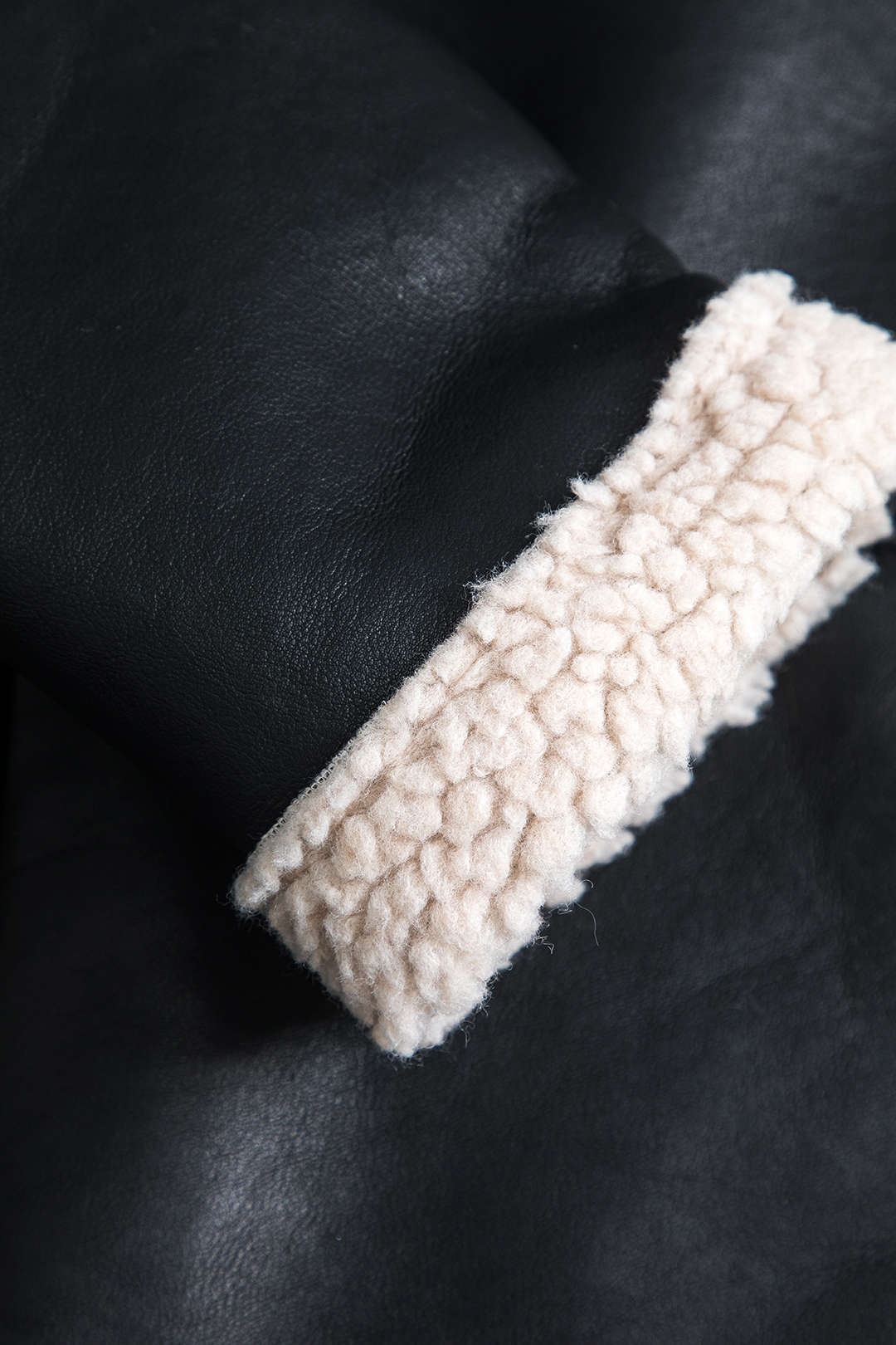 Faux Leather Fur Collar Jacket