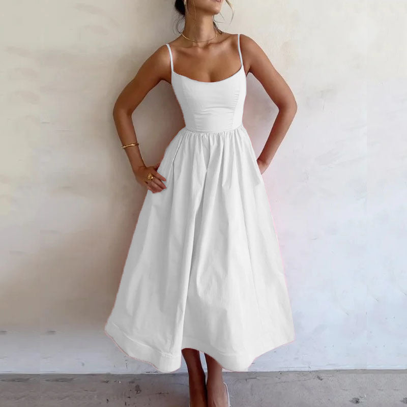 Sleeveless A-Line Midi Dress