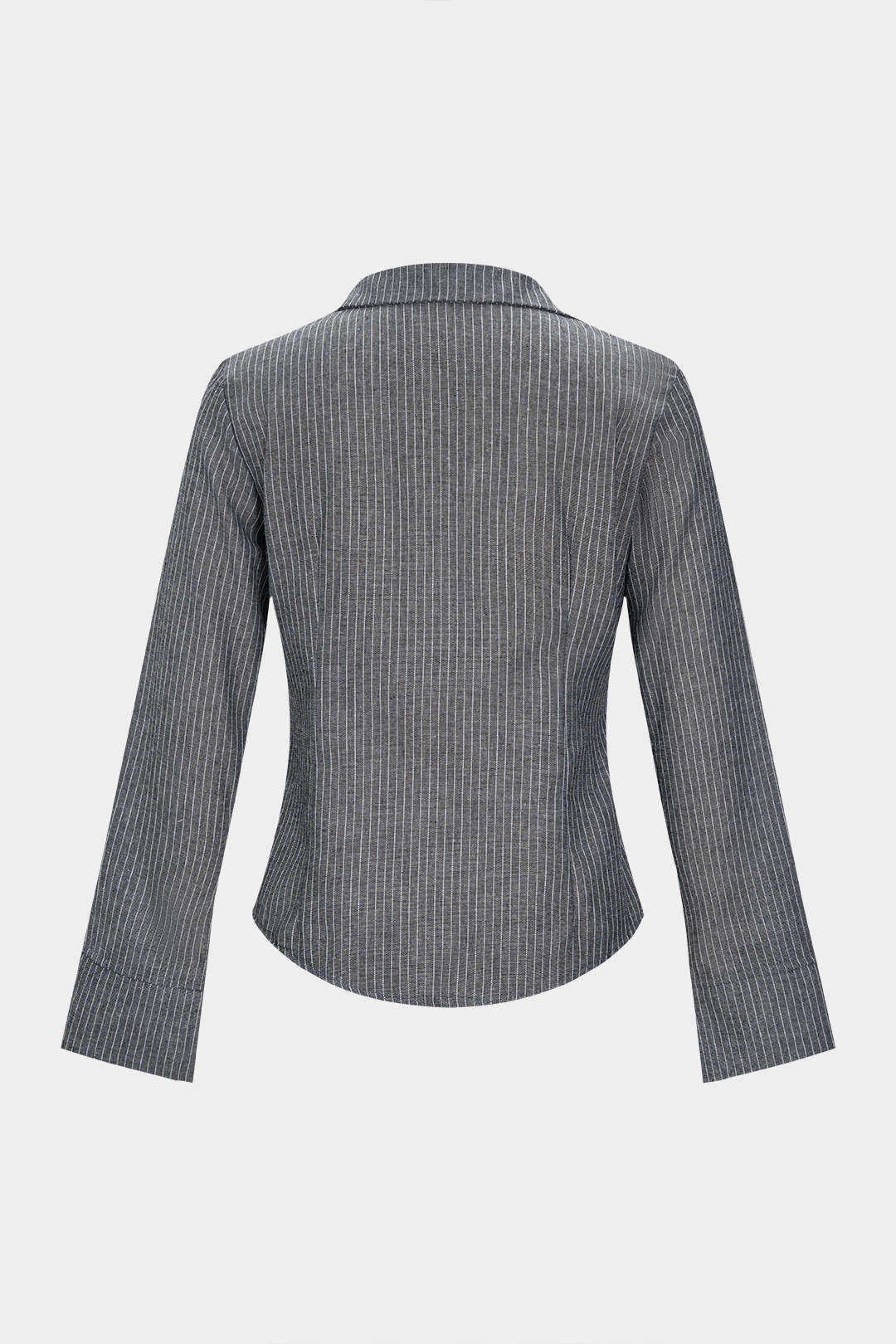 Stripes Print Button Long-Sleeve Shirt