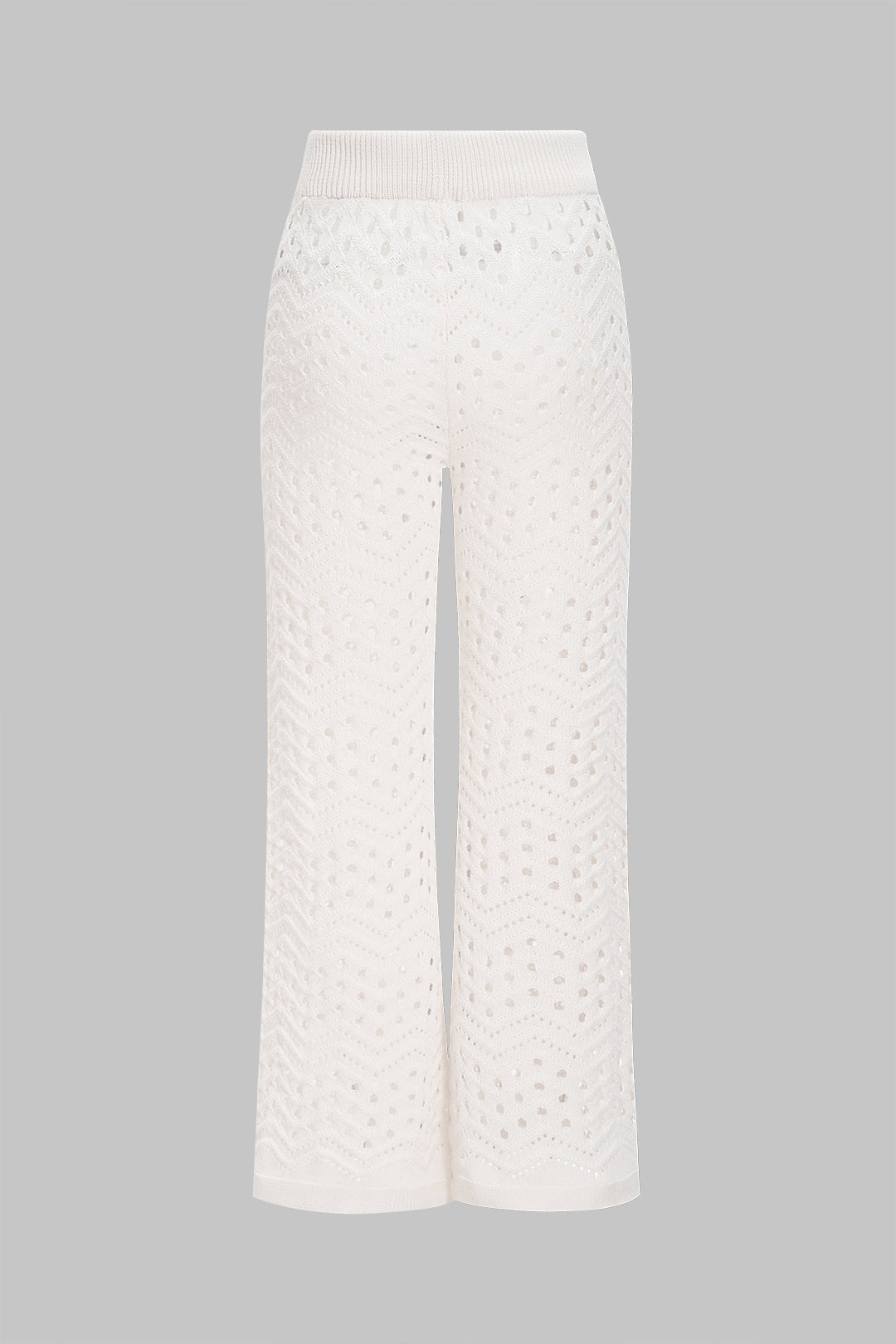 Knit Hollow Out Top And Trousers Set