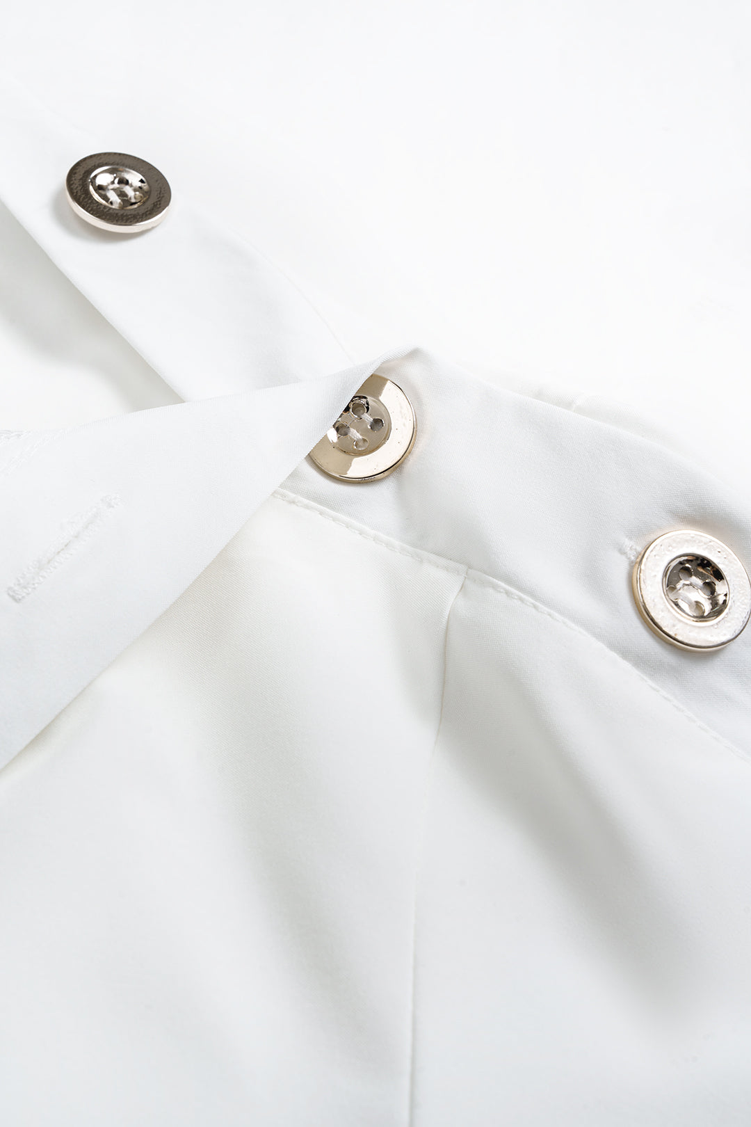 Asymmetrical Neck Button Long-Sleeve Shirt