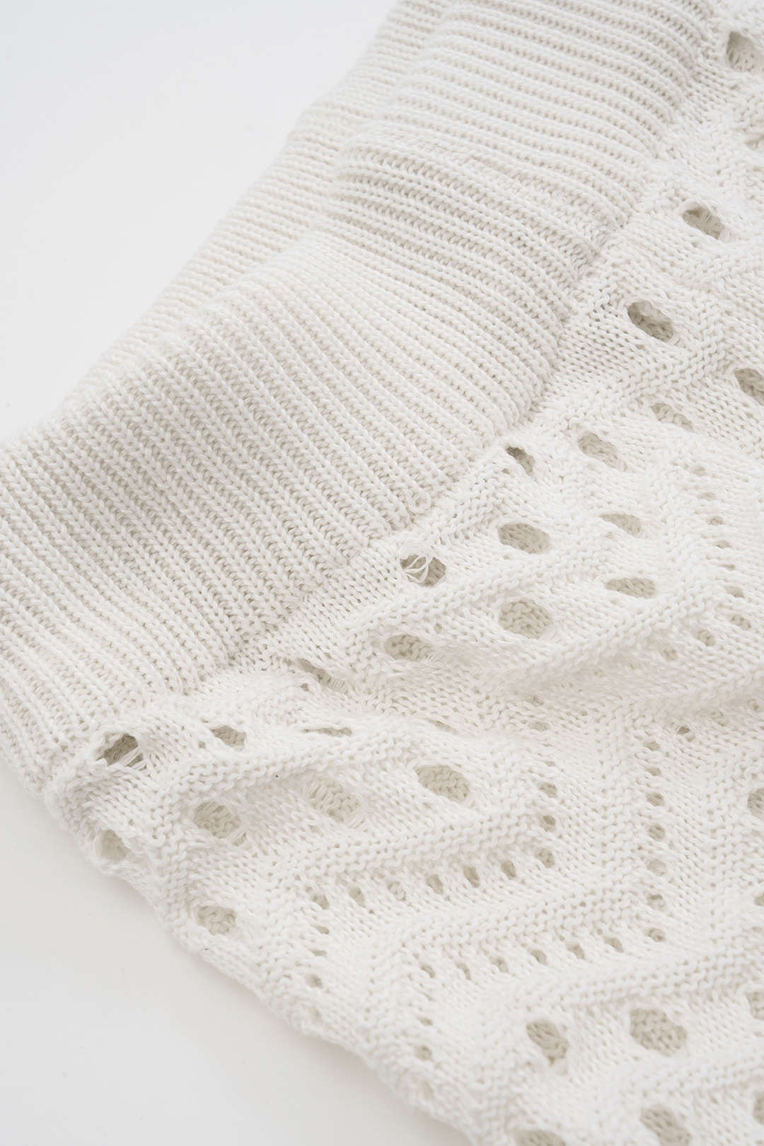 Knit Hollow Out Top And Trousers Set