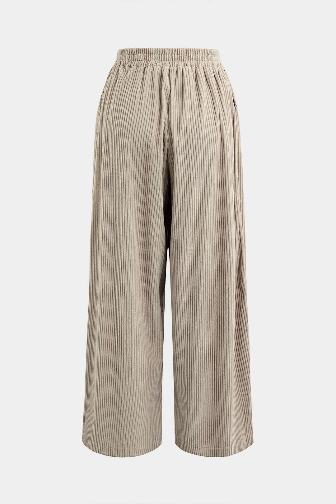 Solid Ruched Wide Leg Pants