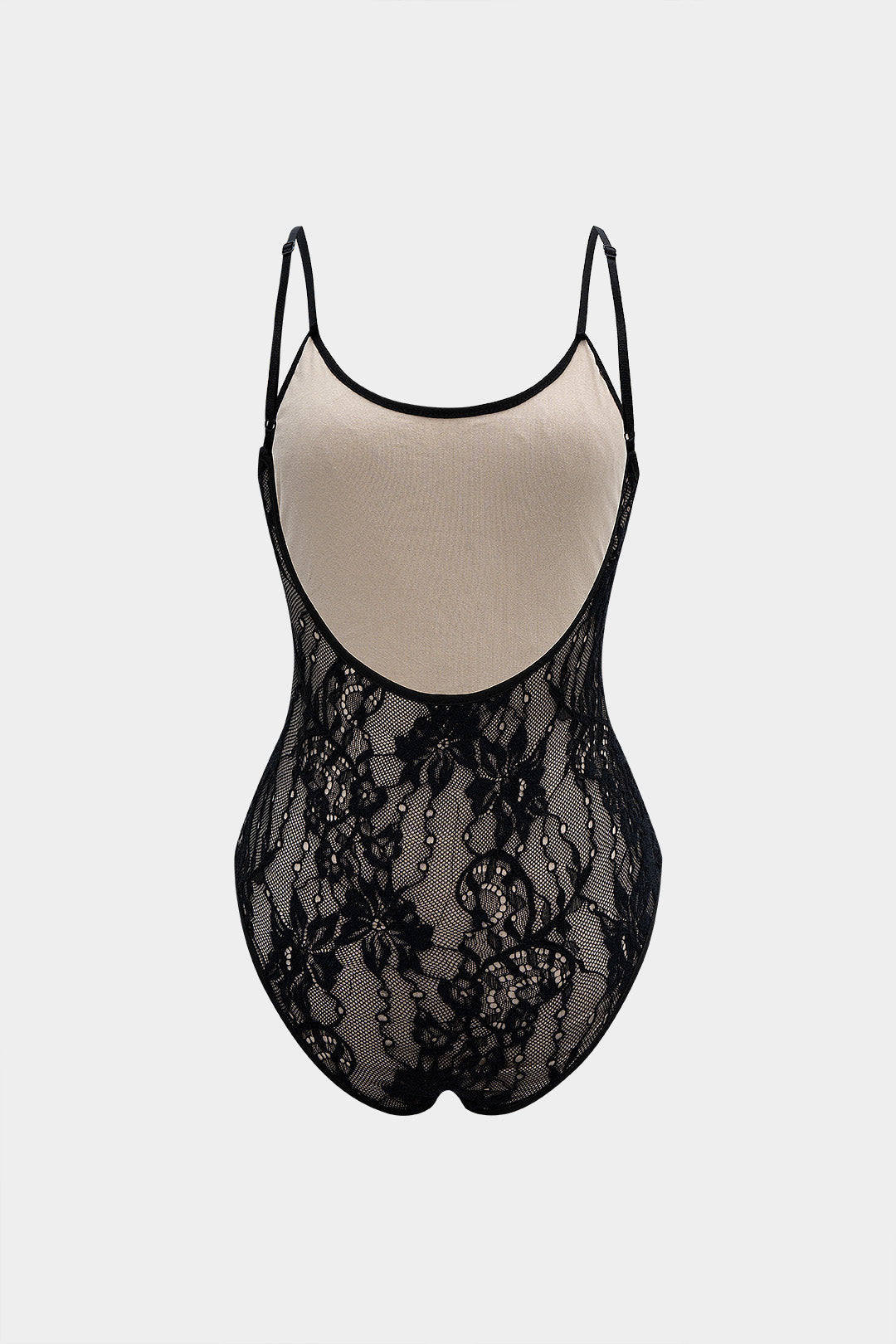 Lace Patchwork Backless Slip Sleeveless Bodysuit