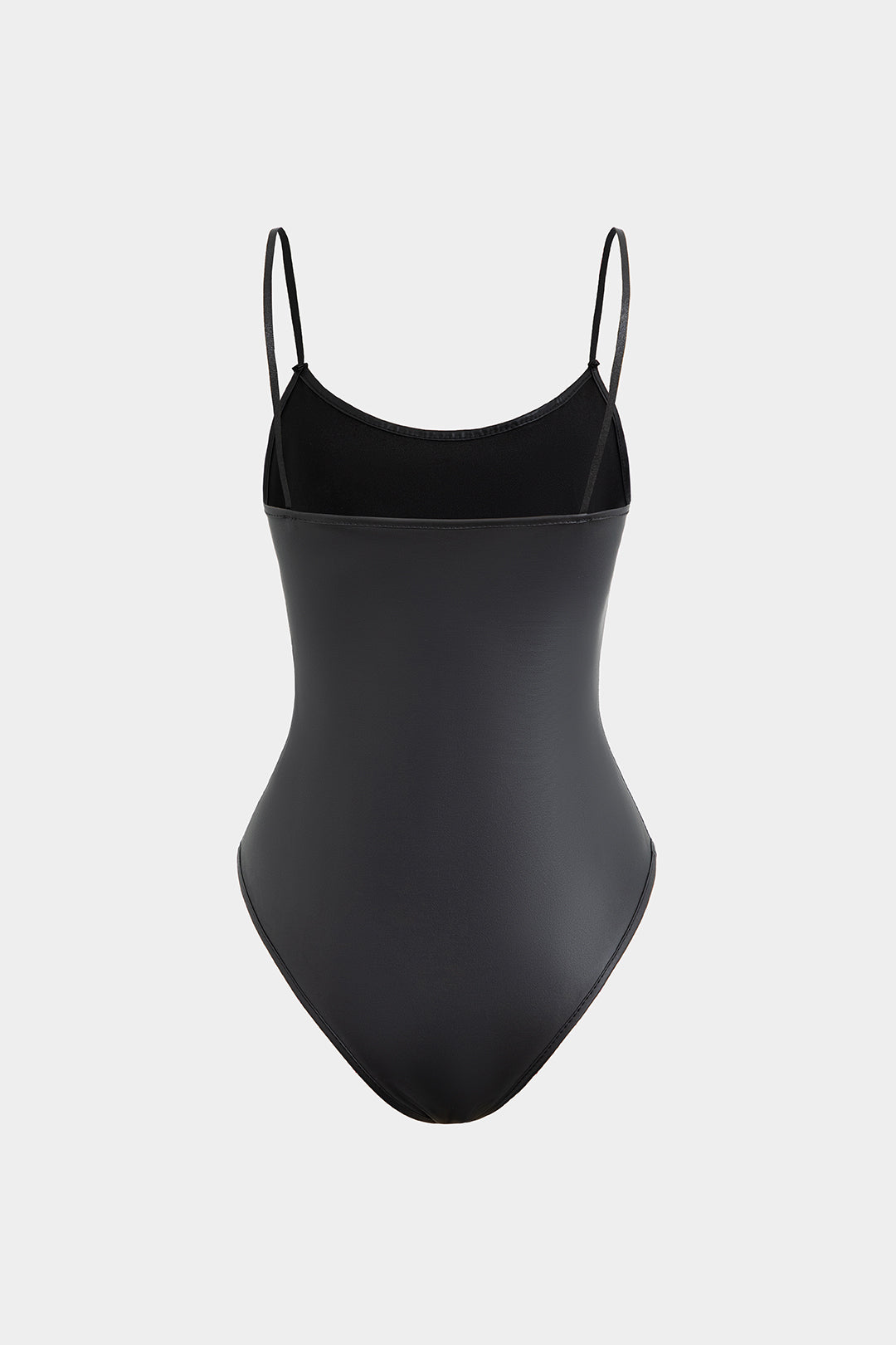 Faux Leather Slip Sleeveless Bodysuit