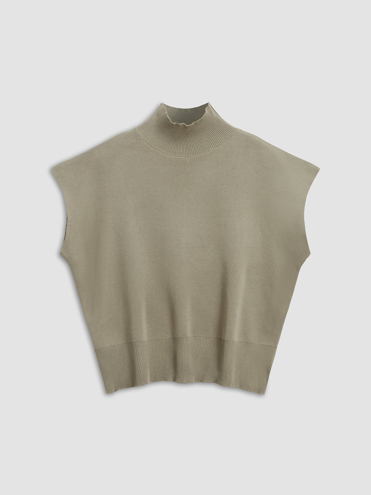 Chic Sleeveless Knit Turtleneck Top